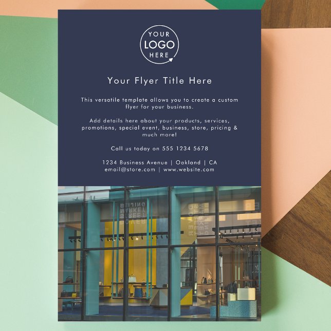 Panfleto de Foto Empresarial | Panfletos de Market (Upload your logo and photo for a polished professional marketing flyer)