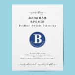 Panfleto de futebol do Prêmio desportivo<br><div class="desc">Personalize facilmente este simples e clássico banquete de prêmio esportivo! Use para sua escola,  empresa,  igreja ou futebol comunitário,  softball,  beisebol,  futebol,  etc.</div>