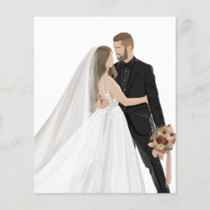 Panfleto de Informações de Casamento com Foto Pers