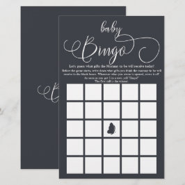 Panfleto de Jogo de Bingo de Bebê com Caligrafia M