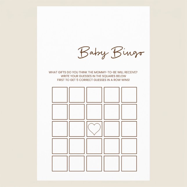 Panfleto de Jogo de Bingo de Presente de Bebê Mini (Criador carregado)