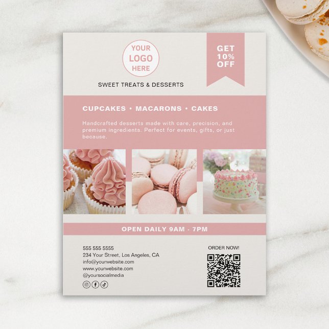 Panfleto de Logotipo Personalizado de Padaria (Bakery Custom Logo Flyer)