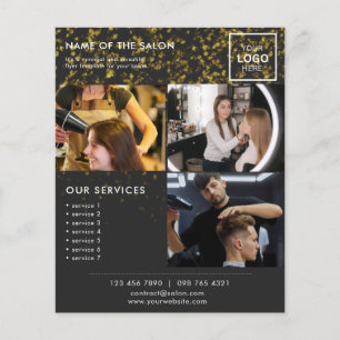Panfleto de Marketing com Foto Brilhante Dourada p