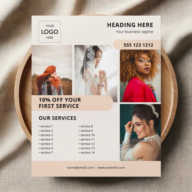 Panfleto de Marketing de Logo de Foto (Criador carregado)