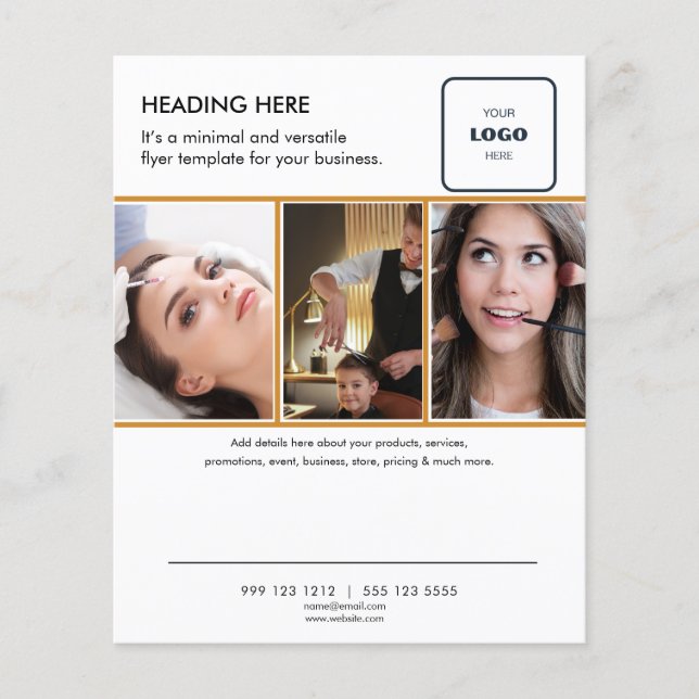 Panfleto de Marketing de Negócios de Foto com Logo (Frente)