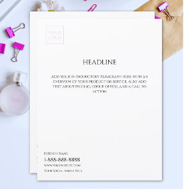 Panfleto de Marketing Empresarial Branco Minimal L