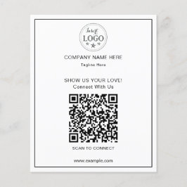Panfleto de Negócios de Código QR Limpo e Simples