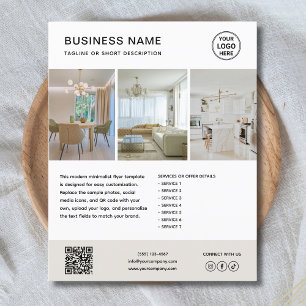 Panfleto de Negócios de Marketing Minimalista com 