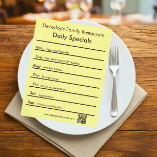 Panfleto de Ofertas Diárias de Restaurante Com Cód