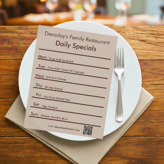 Panfleto de Ofertas Diárias de Restaurante Com Cód
