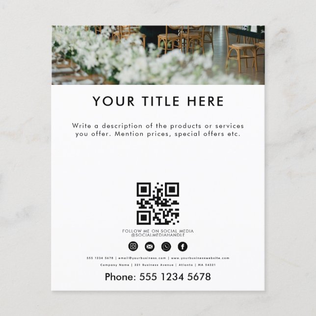 Panfleto de Planejador de Eventos Minimalista | De (Frente)
