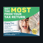 Panfleto de Reembolso de Preparação de Imposto (Pr<br><div class="desc">Esses modelos de panfleto de reembolso de preparação de imposto personalizáveis e que chamam a atenção são ótimos para pequenos negócios de preparação de impostos/contabilidade.</div>