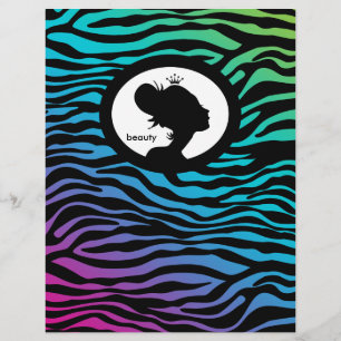 Panfleto de Salão de Beleza Cabelo Coroa de Zebra 