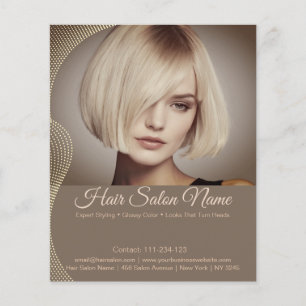 Panfleto de Salão de Cabelo Elegante – Serviços Pe