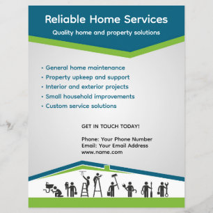 Panfleto de serviços de manutenção residencial e d