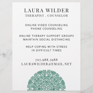 Panfleto de Terapeuta ou Conselheiro Online ou por