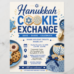 Panfleto de Troca de Biscoitos de Hanukkah