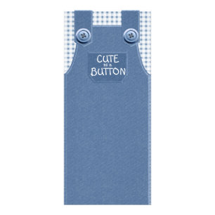 Panfleto Denim Overalls Cute como um botão