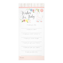 Panfleto Desejos para Chá de Bebê da Girafa Jogo Floral Rús