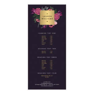 Panfleto Desenhista Luxe do motivo floral moderno escuro do