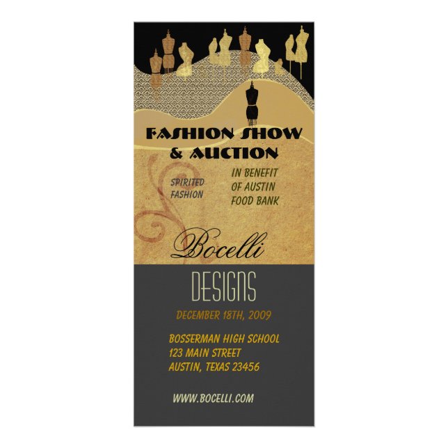 Panfleto Desfile de moda & benefício (Frente)