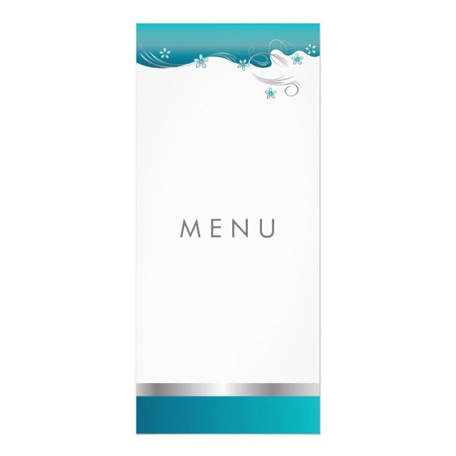 Panfleto Design floral Curvy do azul de turquesa (Verso)