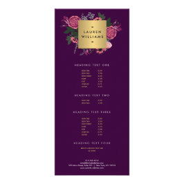 Panfleto Designer de Motif Floral Moderno de Vintage Roxo E
