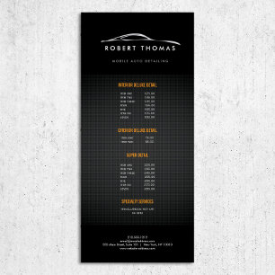 PANFLETO DETALHES AUTOMÁTICOS PRETOS, PLACA RACK DE REPARO