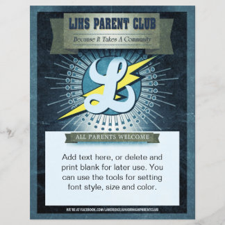 Panfleto do Clube de Pais da LJHS em cores