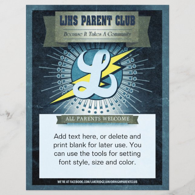 Panfleto do Clube de Pais da LJHS em cores (Frente)