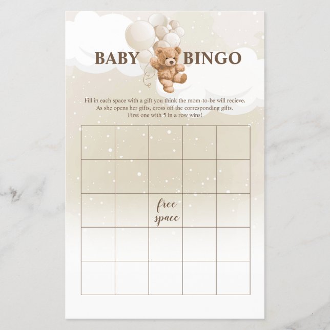 Panfleto dos Jogos do Chá de fraldas do Urso de Te (Frente)