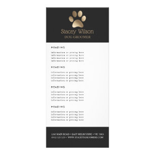 Panfleto Dourado Preço/Lista de serviços do logotipo impres