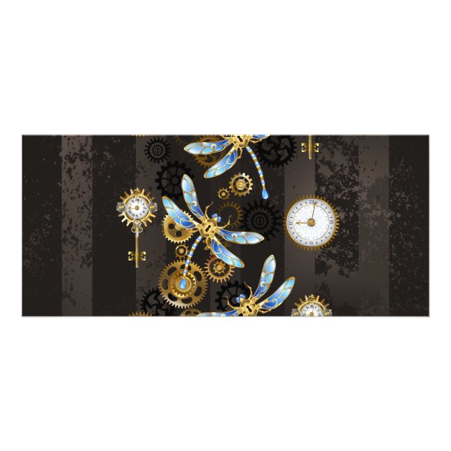 Panfleto Dragões-do-galho-do-mar em fundo listrado castanho (Frente)