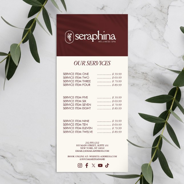 Panfleto Elegância Terrosa Logo Beleza, Bem-estar, Spa Cast (Criador carregado)