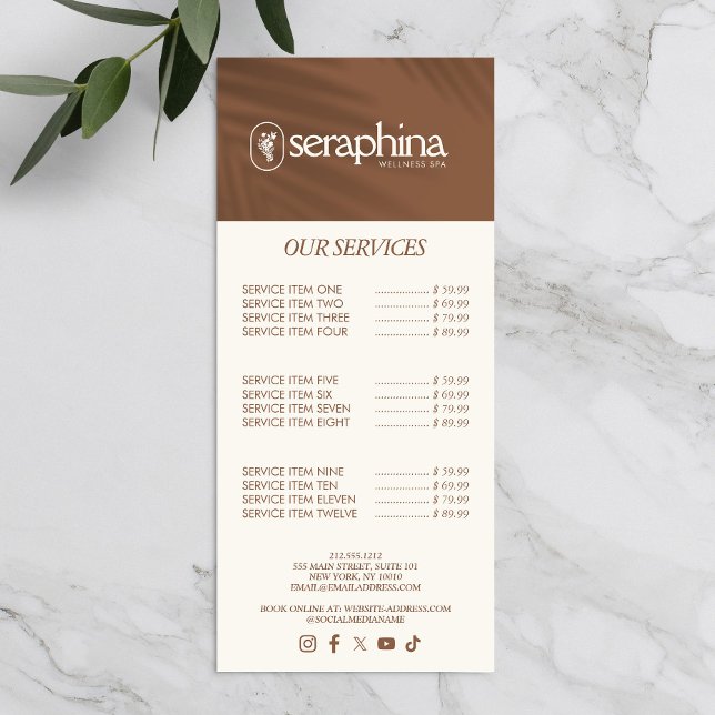 Panfleto Elegância Terrosa Logotipo Beleza, Bem-estar, Spa  (Criador carregado)