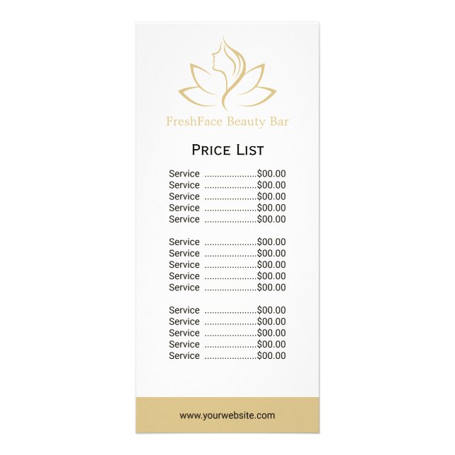 Panfleto Elegant gold and black beauty salon (Frente)