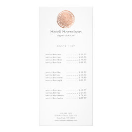 Panfleto Elegante Beauty Mandala Logotipo Rosa Dourado