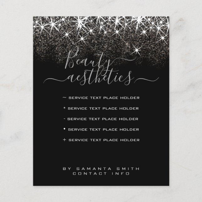 Panfleto Elegante Brilho Prata Platina Luminoso (Frente)