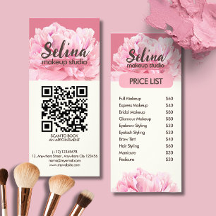 Panfleto Elegante Creme Blush Floral Makeup Studio