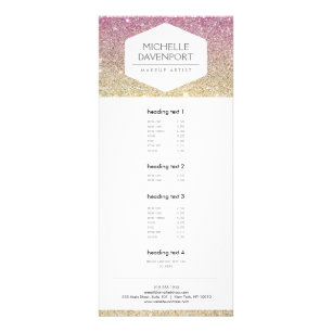 PANFLETO ELEGANTE EMBLEMA BRANCA EM PINK OMBRE GLITTER