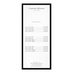 Panfleto Elegante Luxo Minimalista Loja Preta/Branca
