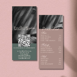 Panfleto Elegante moderno Green Brown Photo Hair Studio