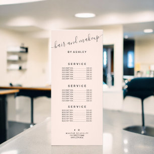 Panfleto elegante tipografia trendy blush pink makeup