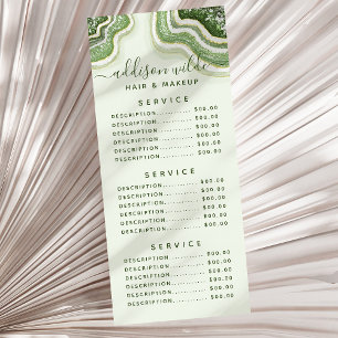 Panfleto Emerald Green Glitter Agate Geode Luxe Chic