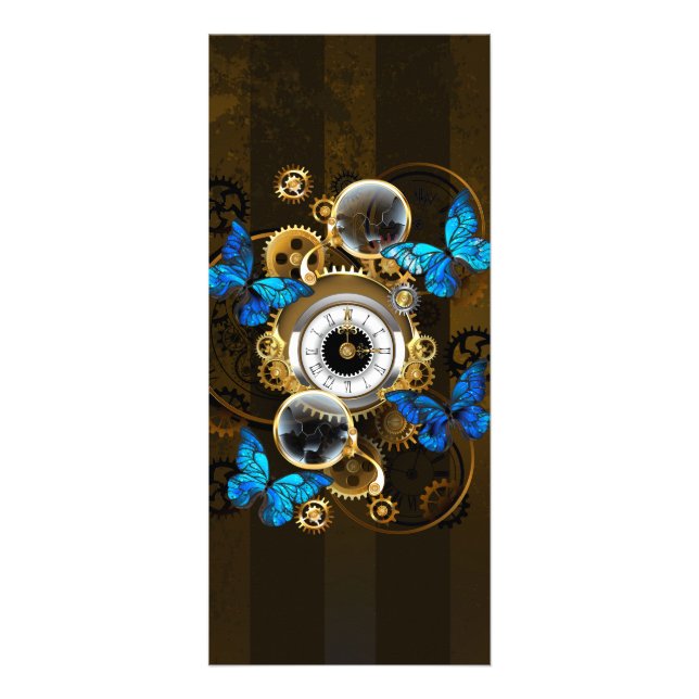 Panfleto Engrenagens Steampunk e Borboletas Azuis (Frente)