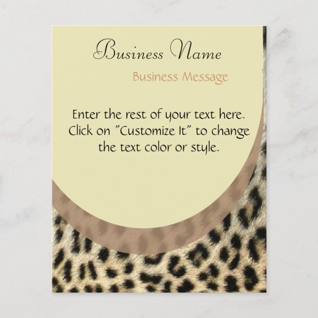 Panfleto Estampa de Leopardo (Frente)