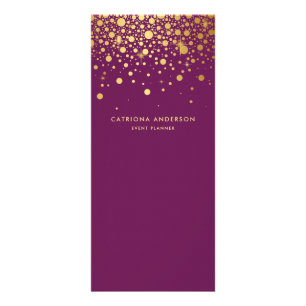 Panfleto Faux Gold Foil Confetti Business Rack Card   Branc
