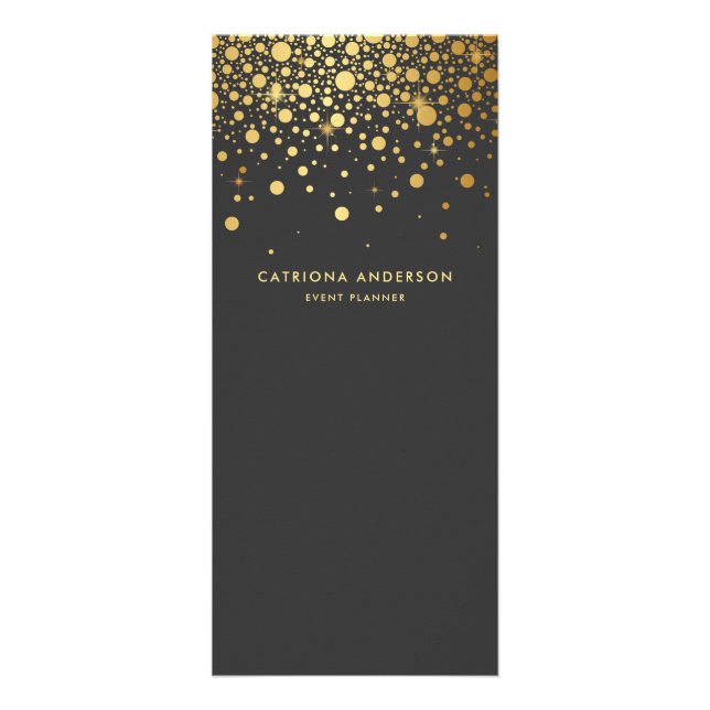 Panfleto Faux Gold Foil Confetti Business Rack Card | CINZA (Frente)