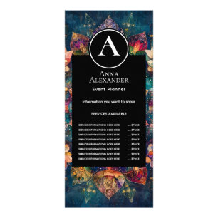 Panfleto Fios de Luz Design de Mandala Floral