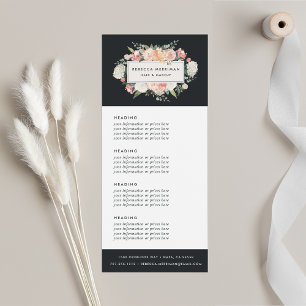 Panfleto Floral Antiquado Preços ou serviços